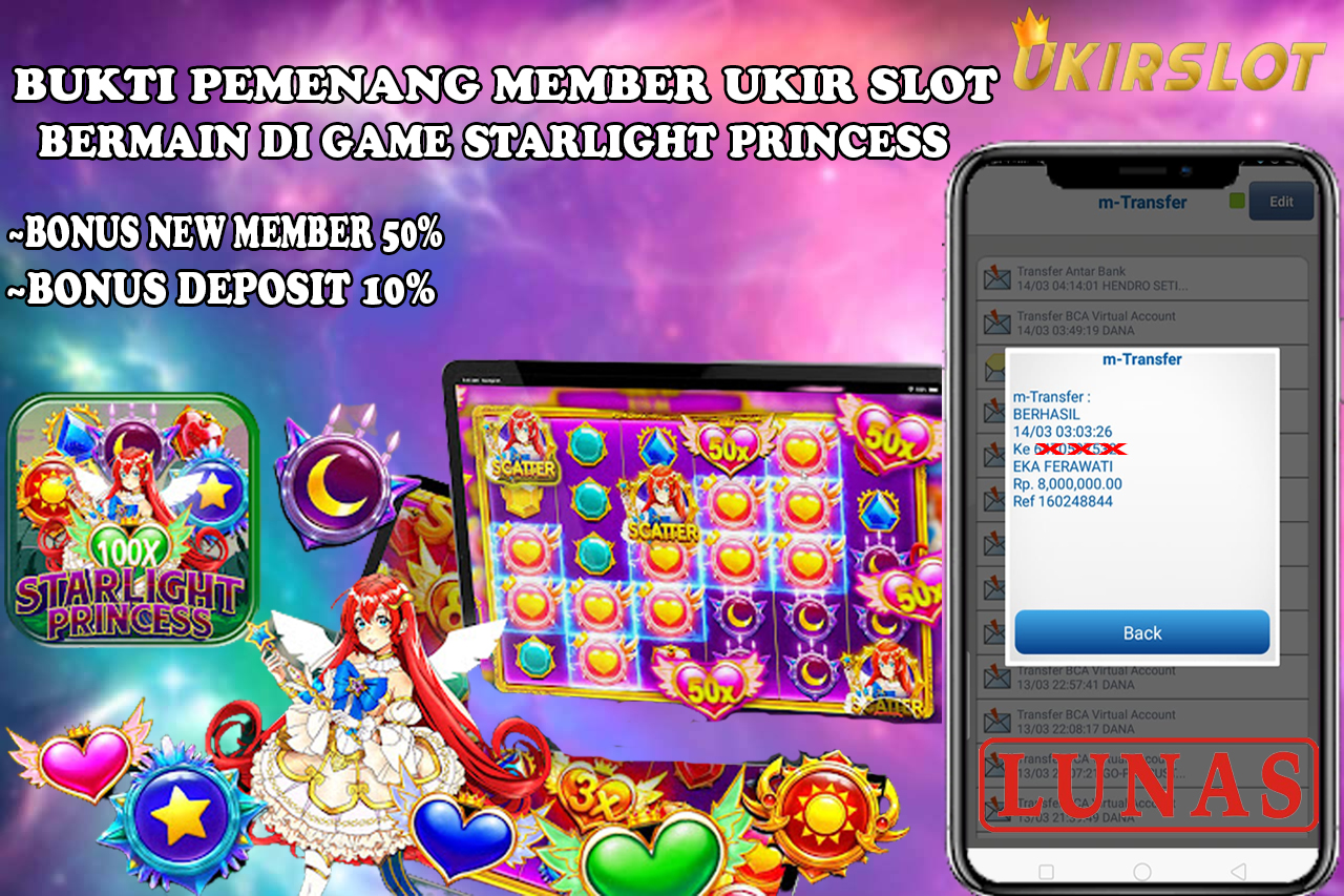 Bukti Kemenangan Bermain Slot Online Starlight Princes