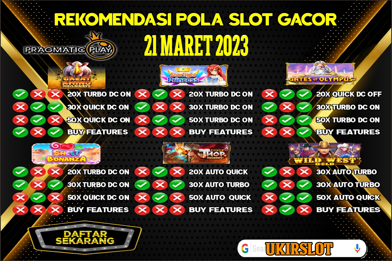 Prediksi Slot Gacor Hari Ini 21 Maret 2023