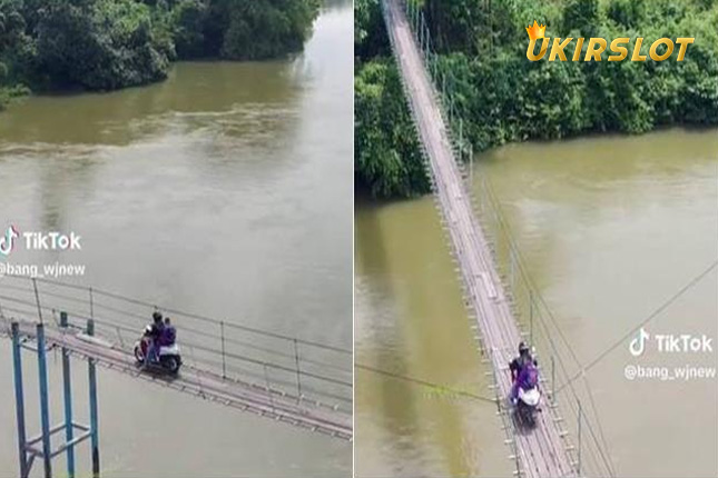 Viral Pengemudi Lewati Jembatan Gantung di Riau, Salah Sedikit Langsung Hanyut