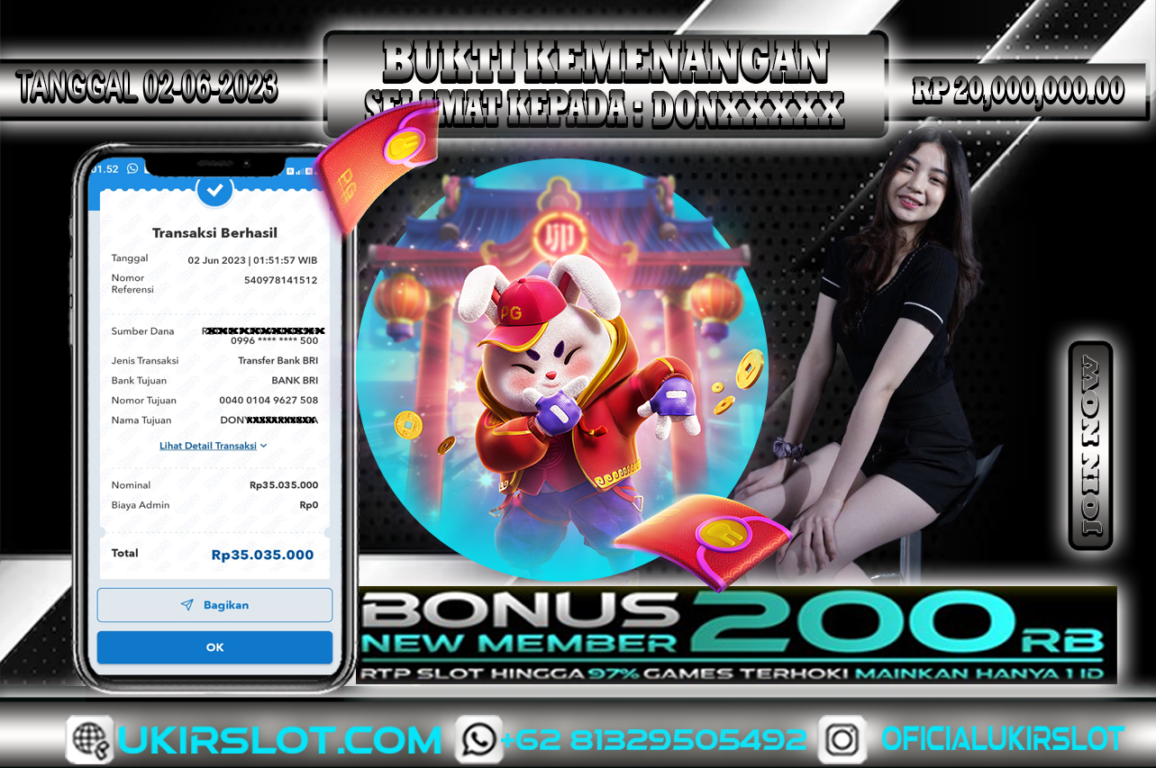 Bukti Kemenangan Bermain Slot Online PG SOFT