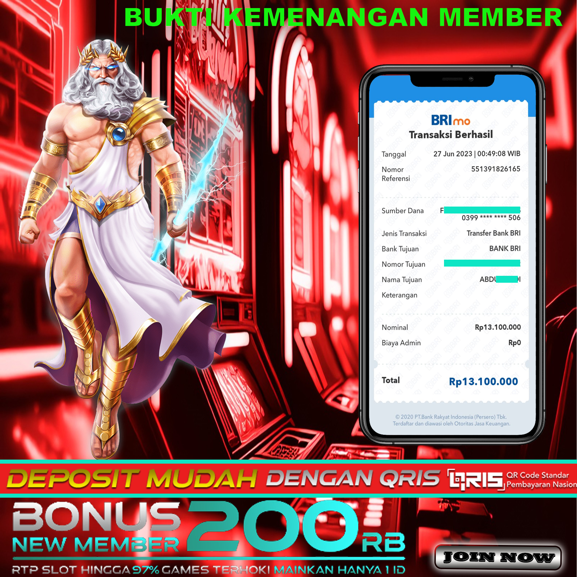 Bukti Kemenangan Bermain Slot Geme