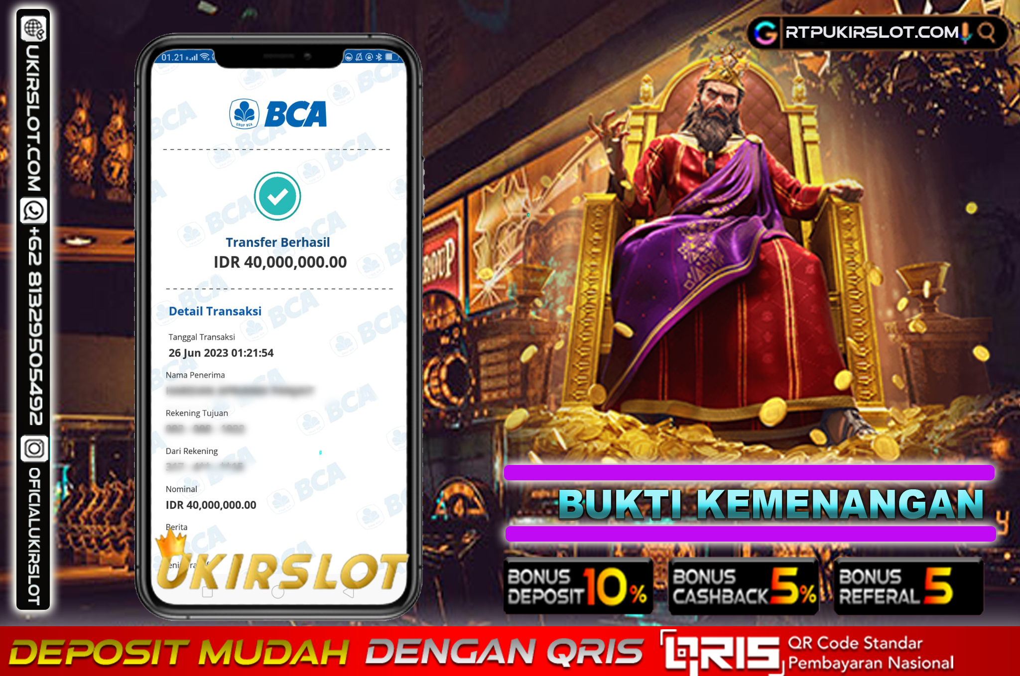 Bukti Kemenangan Bermain Slot Geme