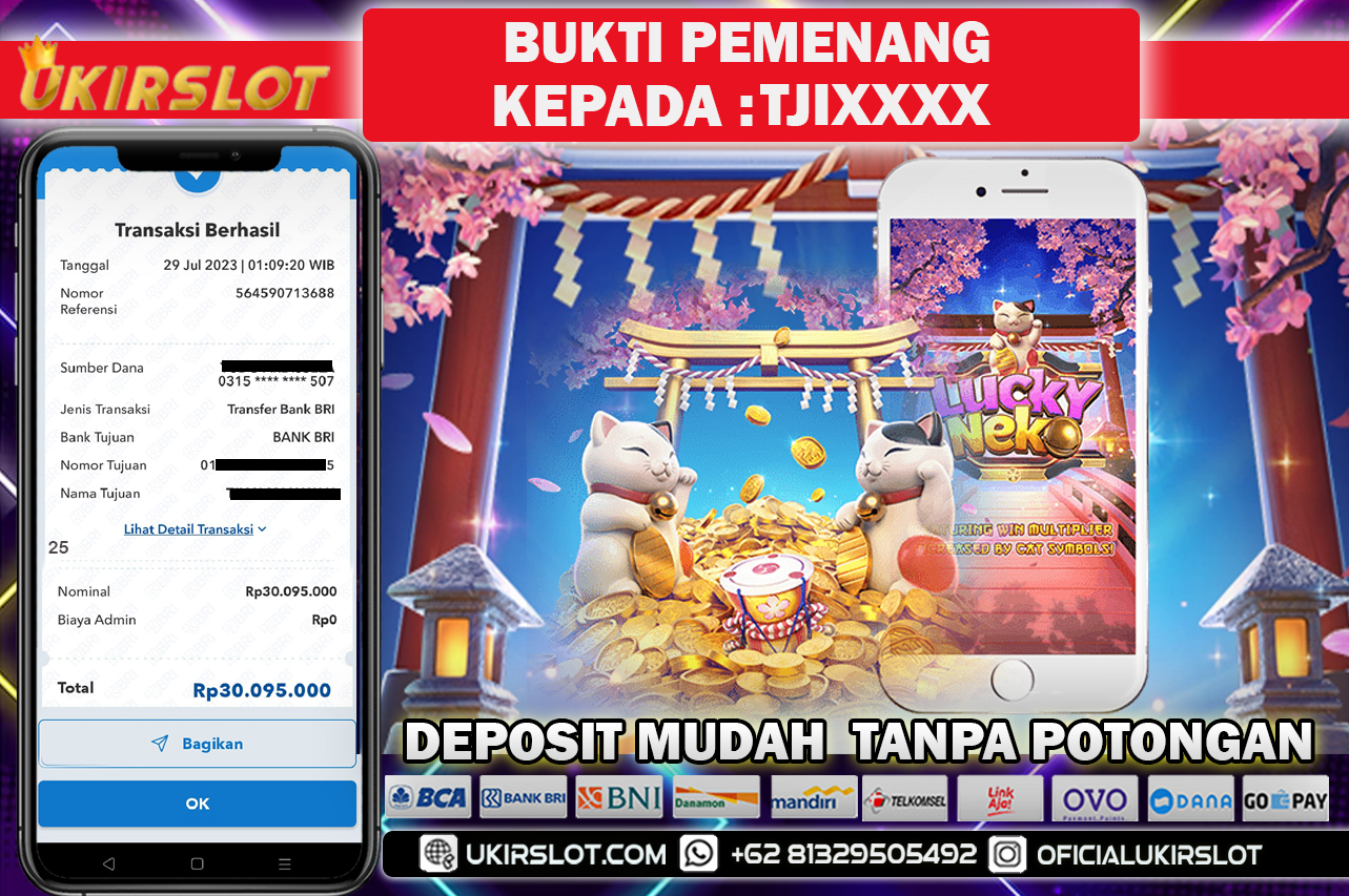 Bukti Kemenangan Bermain Slot Game Online LUCKY NEKO