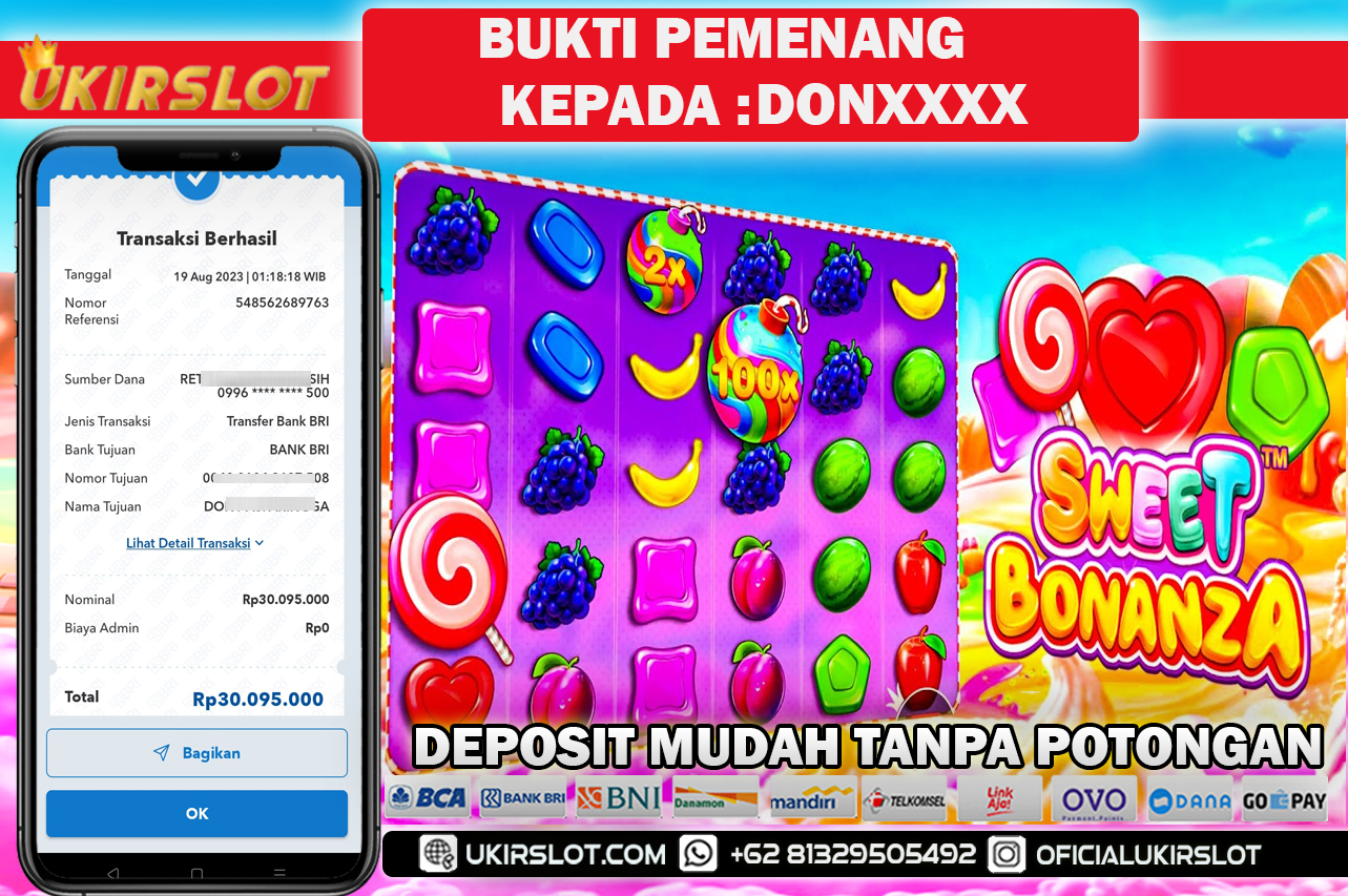 Bukti Kemenangan Bermain Slot Game Online SWEET BONANZA