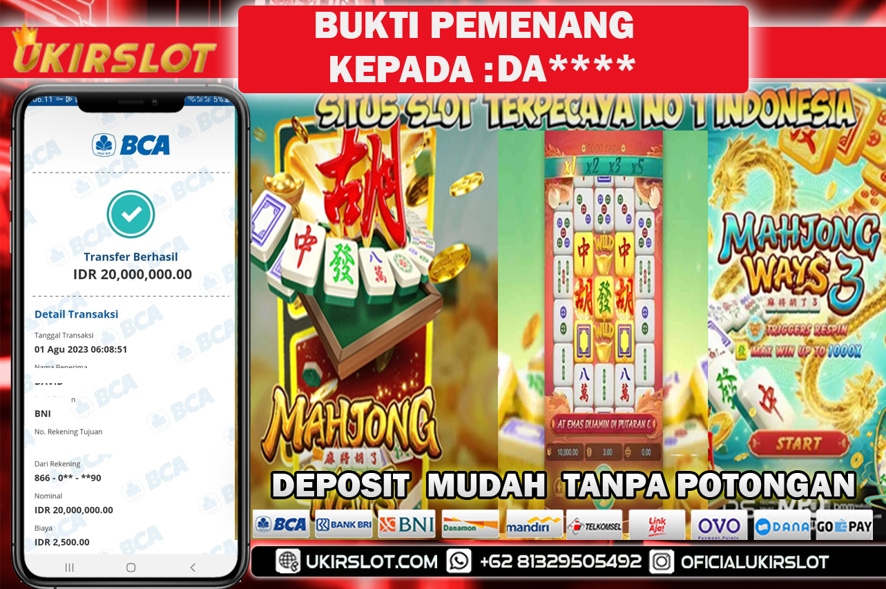 Bukti Kemenangan Bermain Slot Game Online MAHJONG WAYS