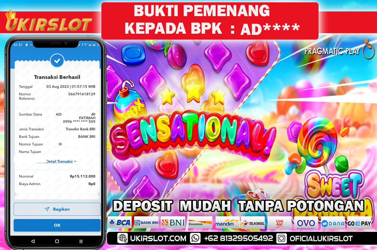 Bukti Kemenangan Bermain Slot Game Online SWEET BONANZA