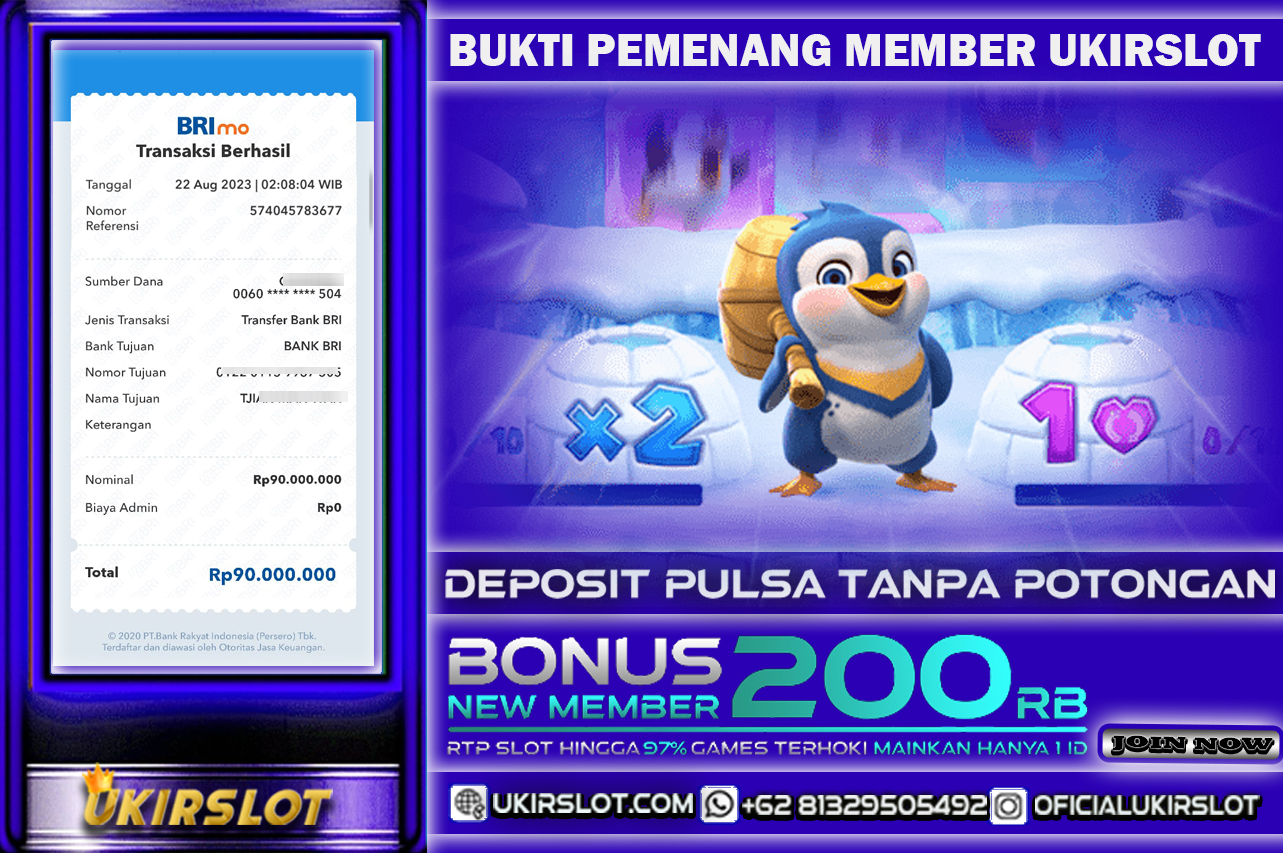 Bukti Transfer Kemenangan Bermain Slot Game