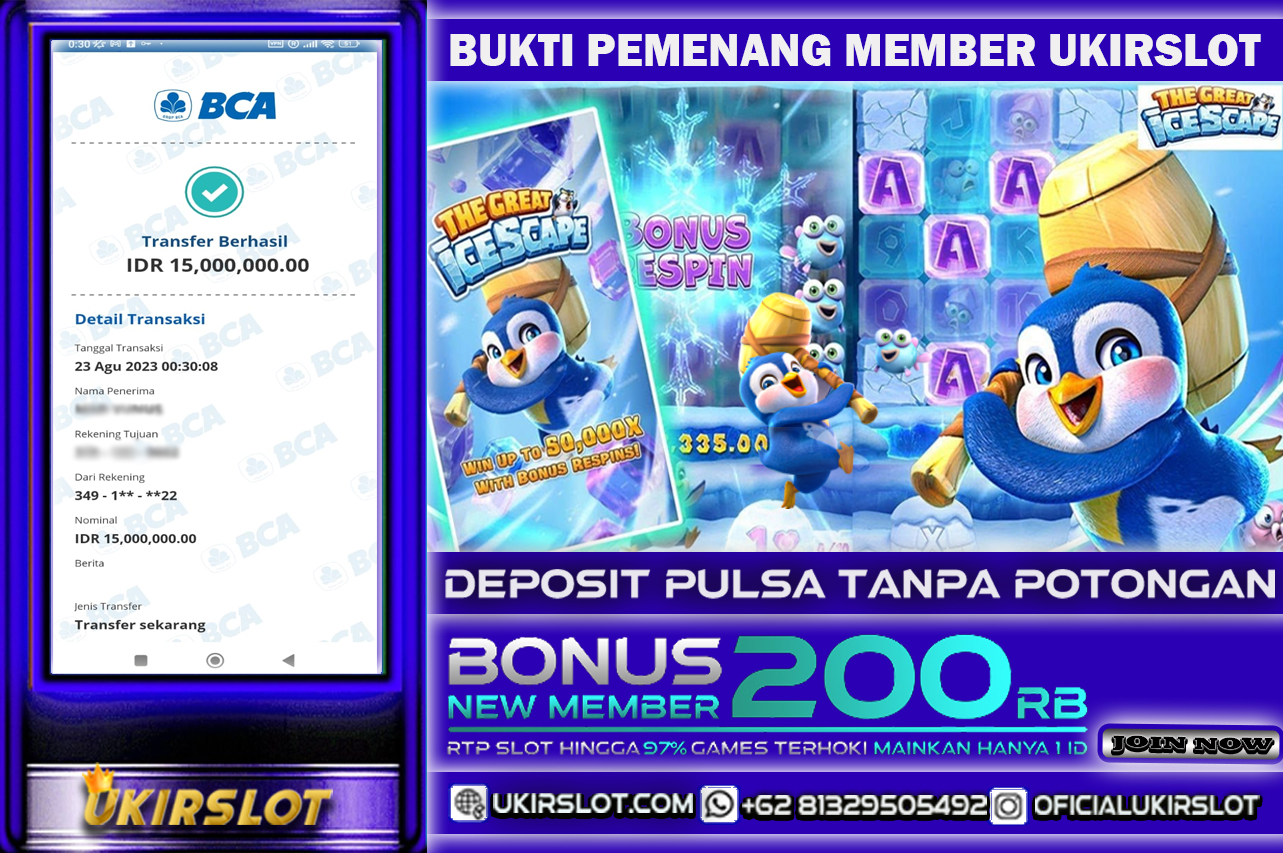 Bukti Transfer Kemenangan Bermain Slot Game