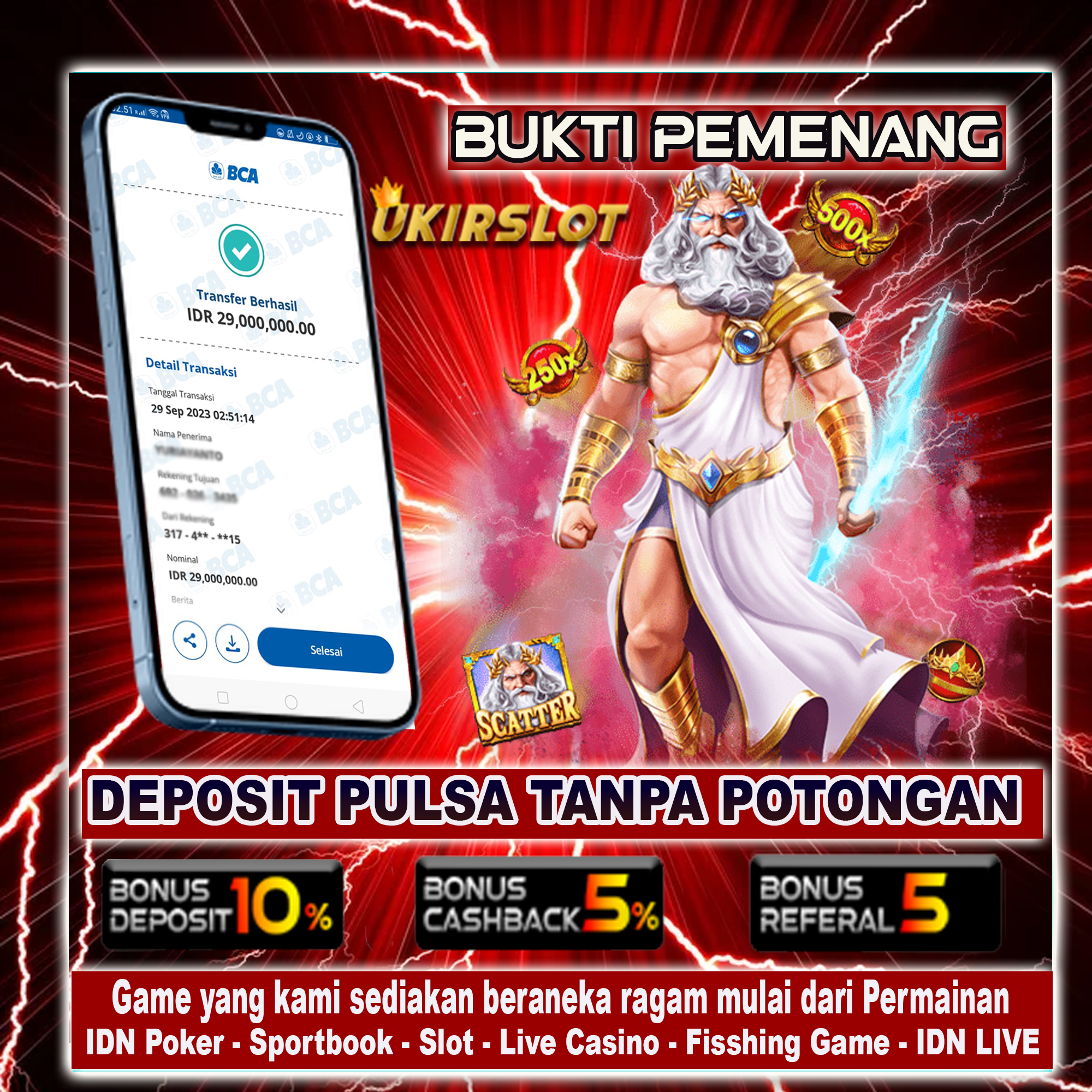 Bukti Kemenangan Bermain Slot Game