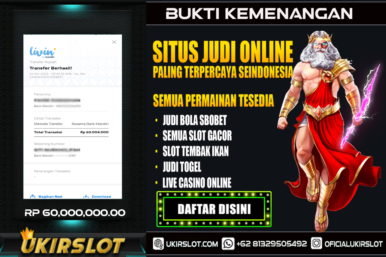 Bukti Kemenangan Bermain Slot Game