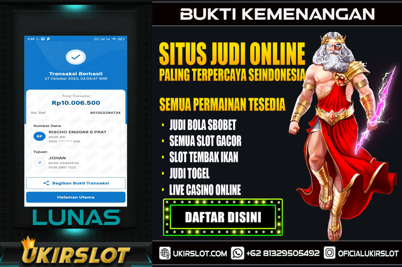 Bukti Kemenangan Bermain Slot Game