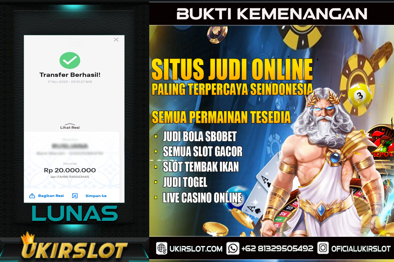 Bukti Kemenangan Bermain Slot Game Tanggal 17 November 2023