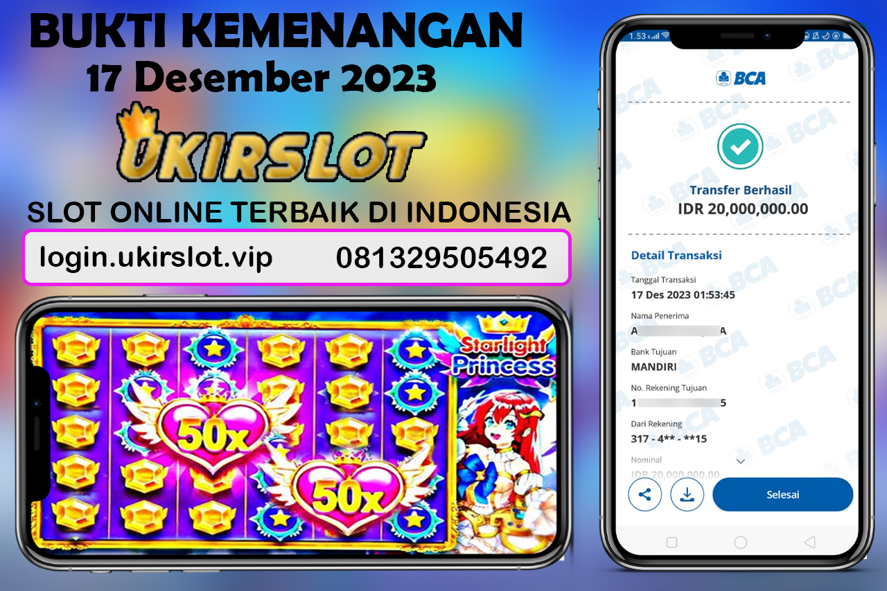 Bukti Kemenangan Slot Game Tanggal 17 DESEMBER 2023