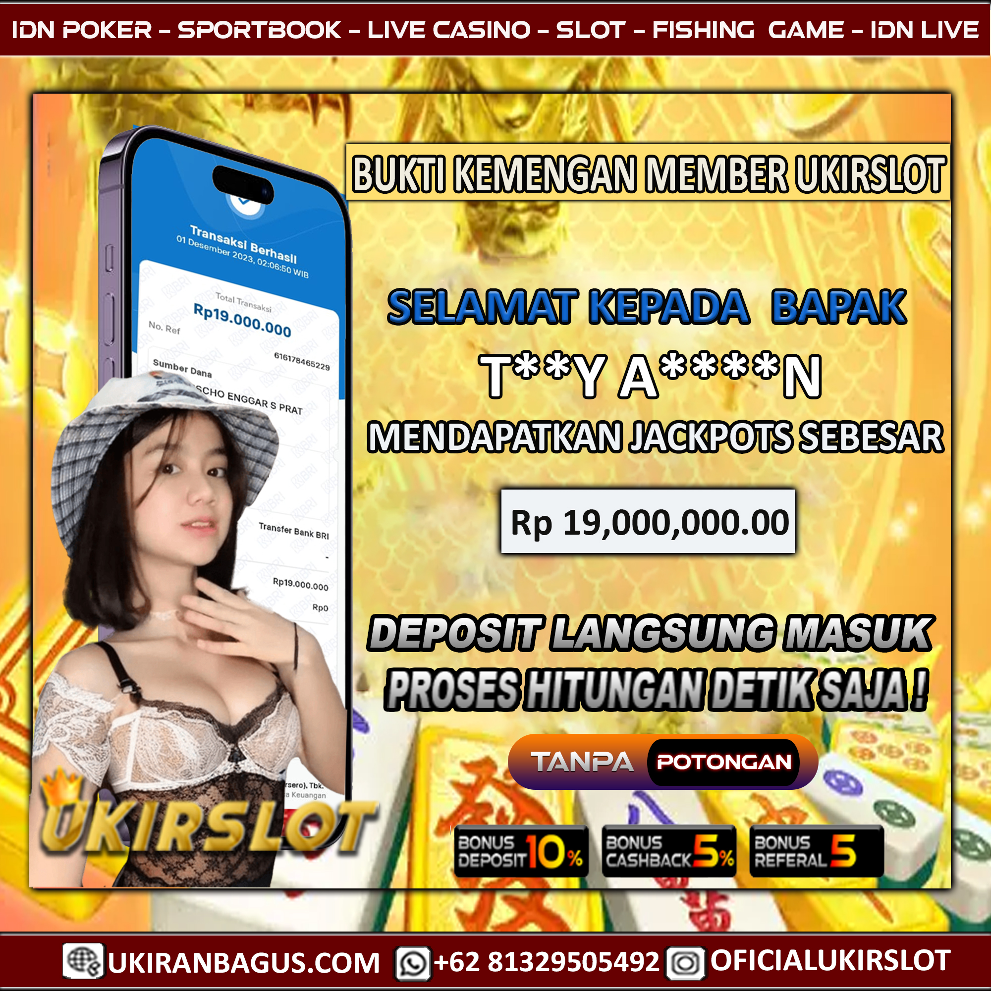 Bukti Kemenangan Slot Game Tanggal 01 DESEMBER 2023