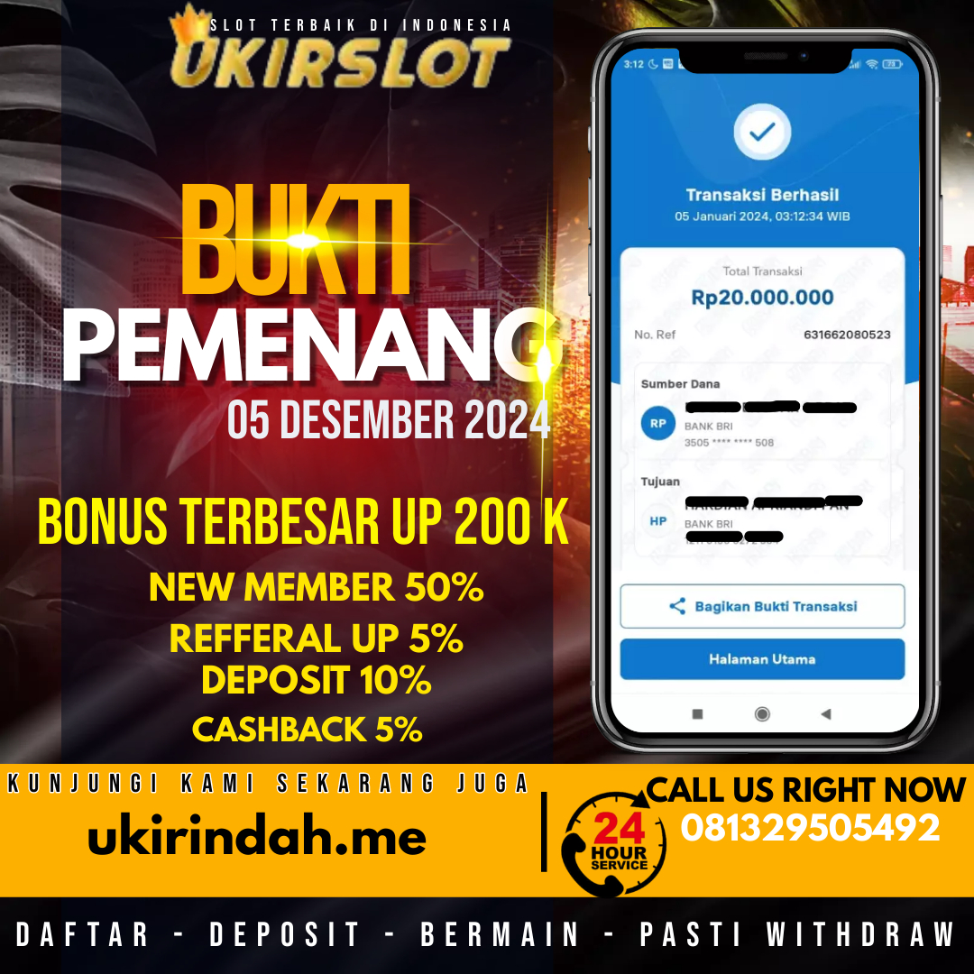 Bukti Kemenangan Slot Game Tanggal 05 Januari 2024