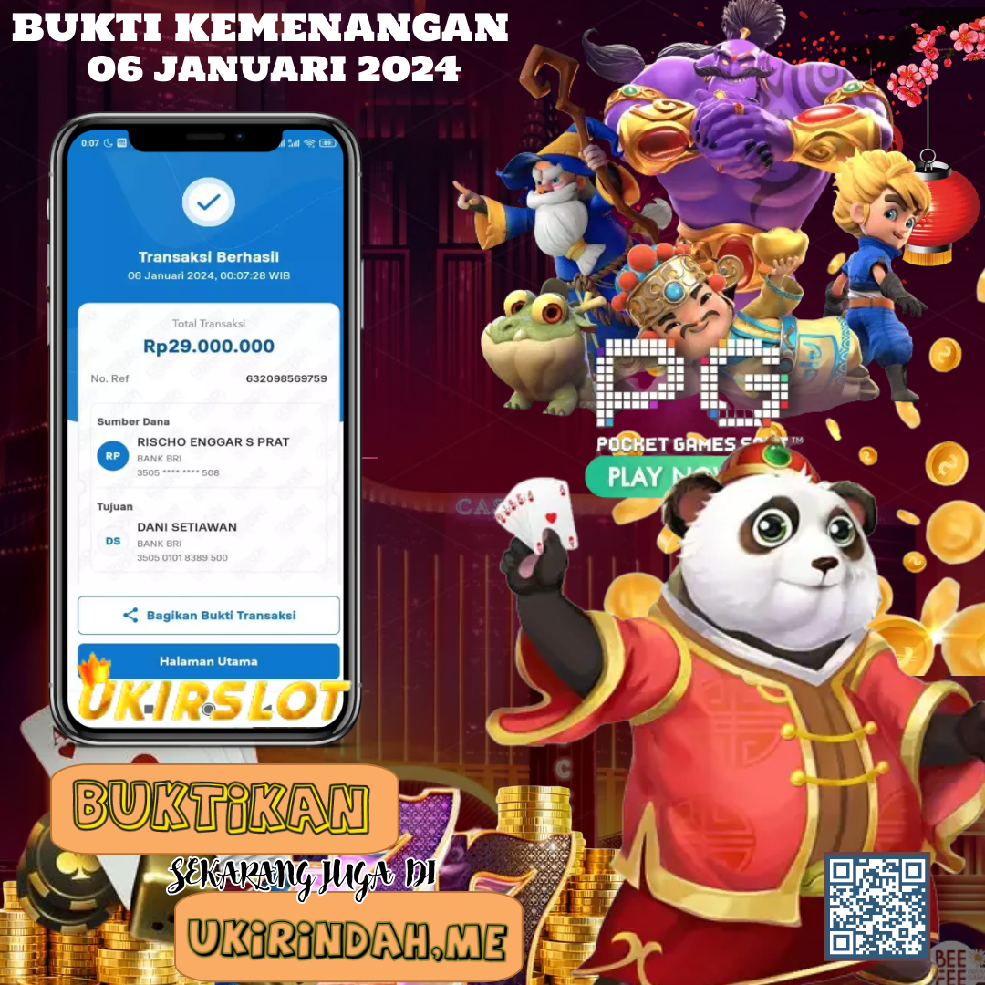 Bukti Kemenangan Slot Game Tanggal 06 Januari 2024