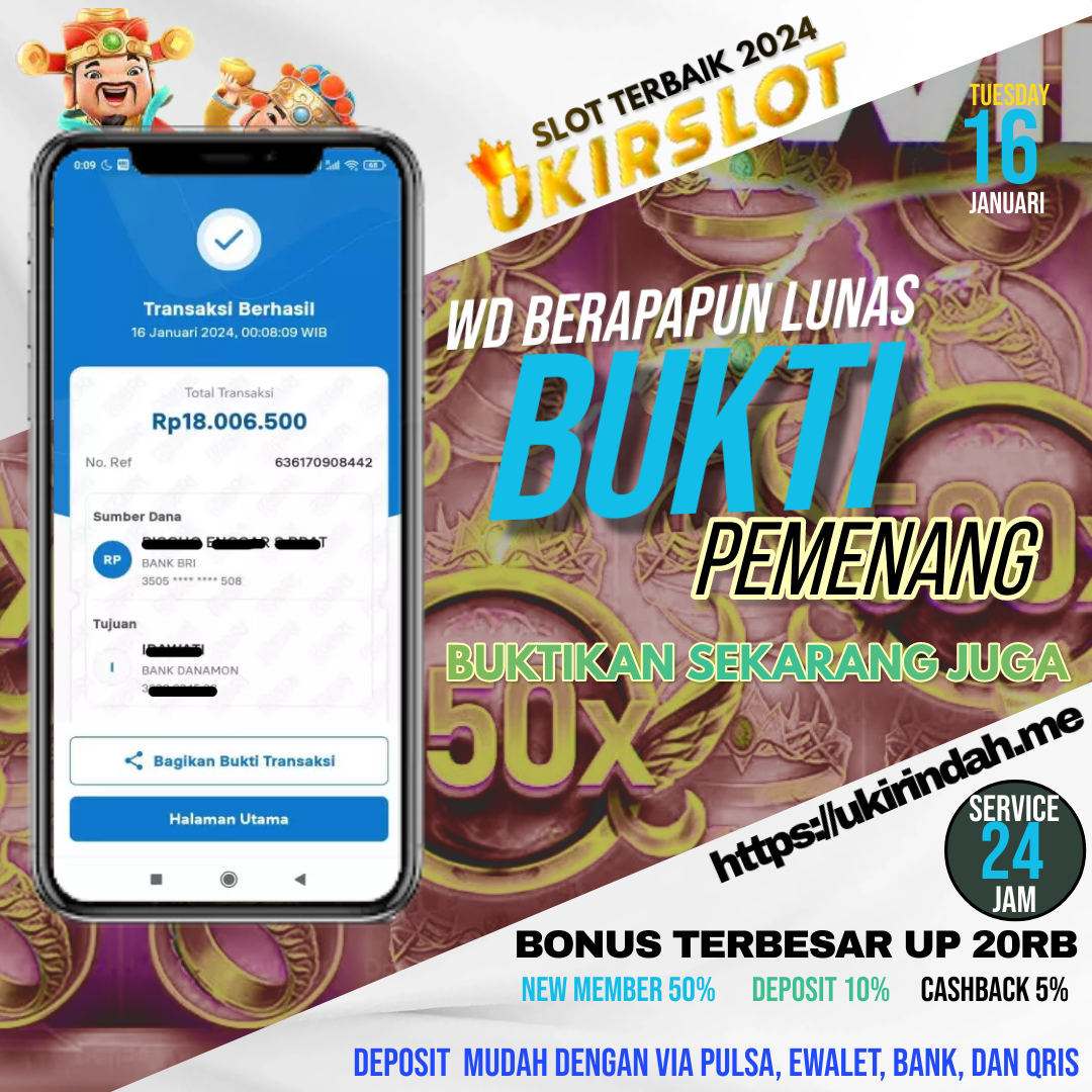 Bukti Kemenangan Slot Game Tanggal 16 Januari 2024