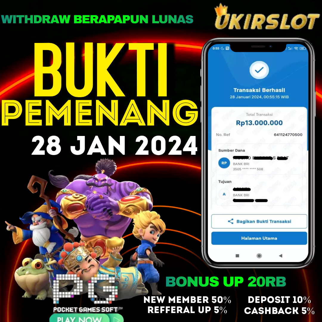 Bukti Kemenangan Slot Game Tanggal 28 Januari 2024