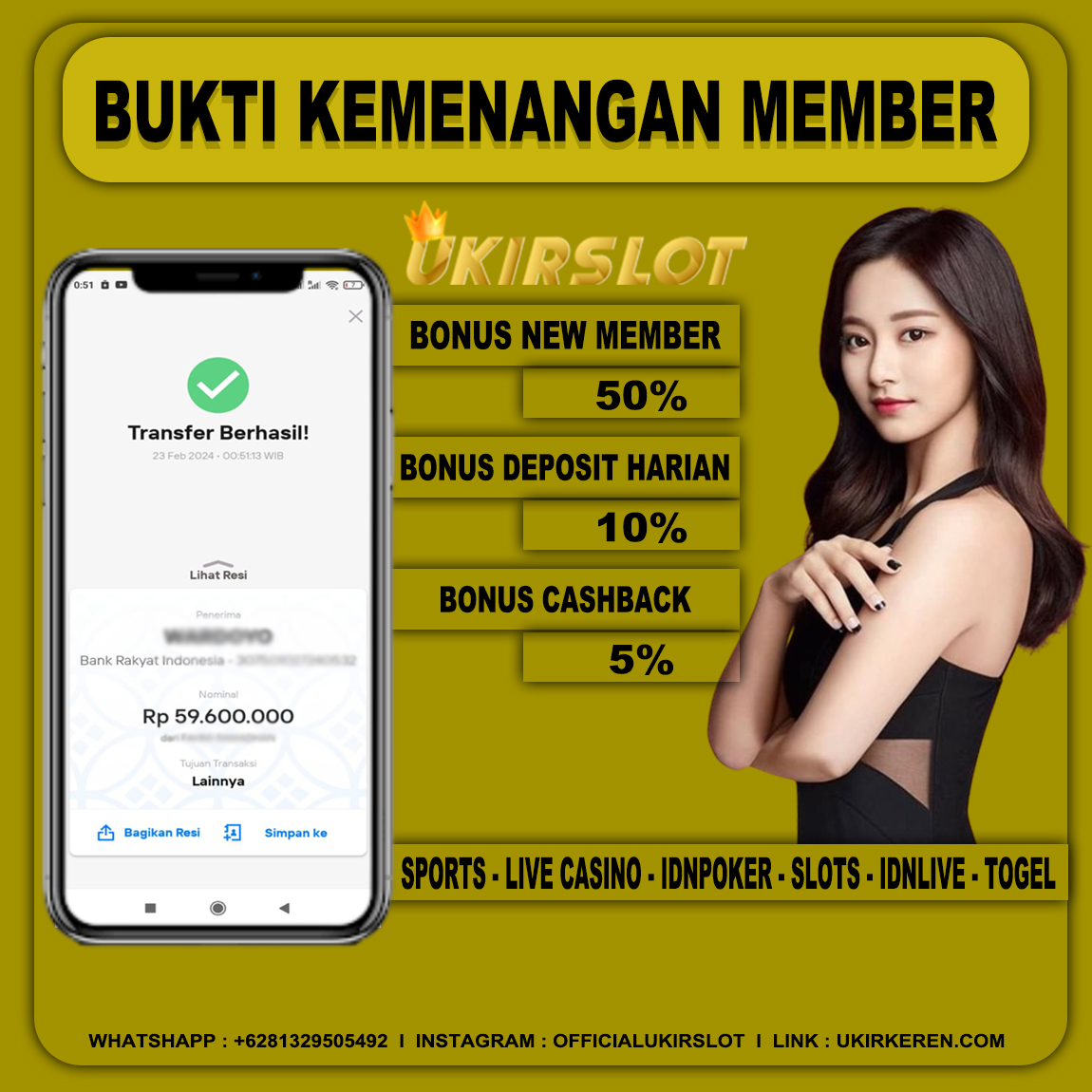 Bukti Kemenangan Slot Game Tanggal 23 Februari 2024