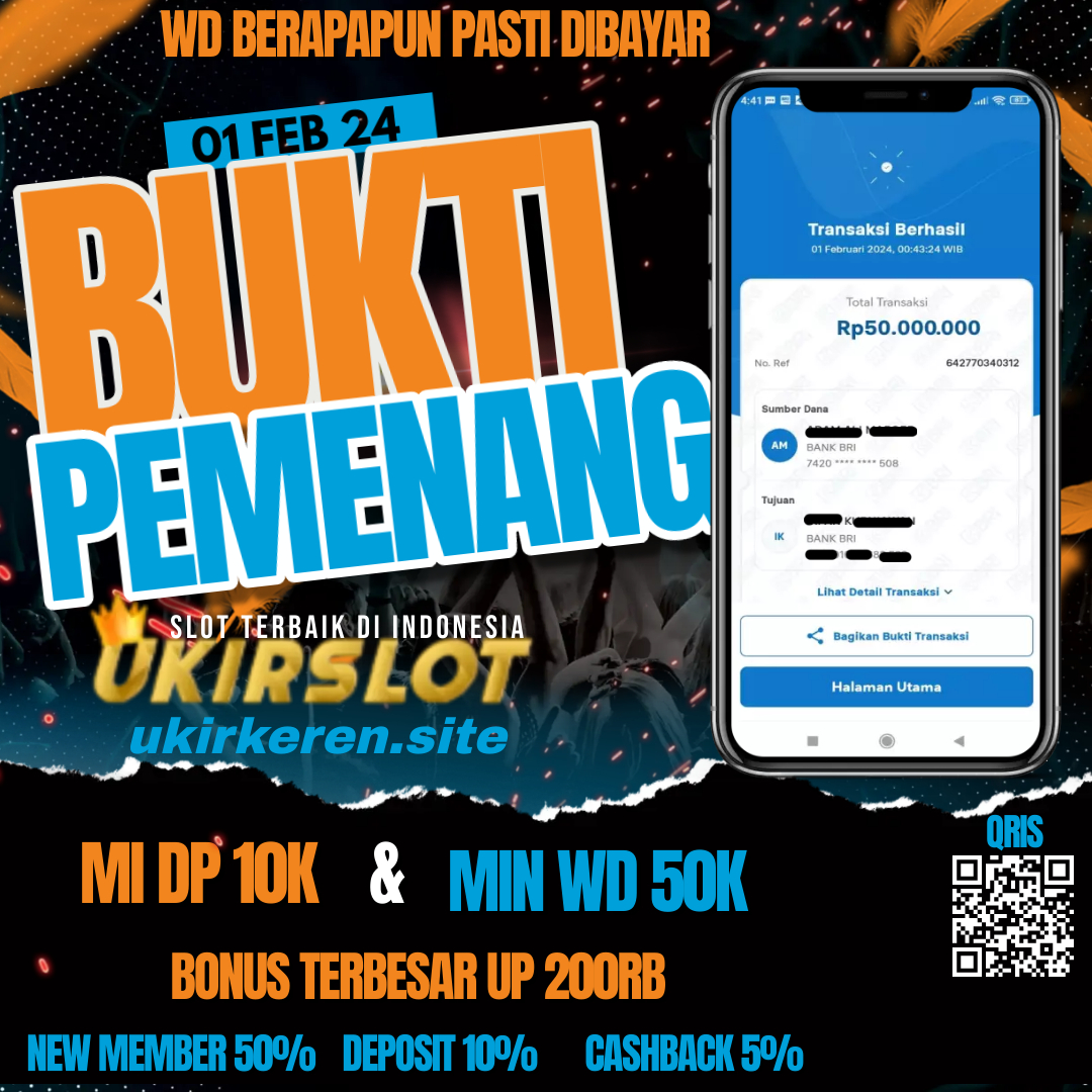 Bukti Kemenangan Slot Game Tanggal 01 Februari 2024