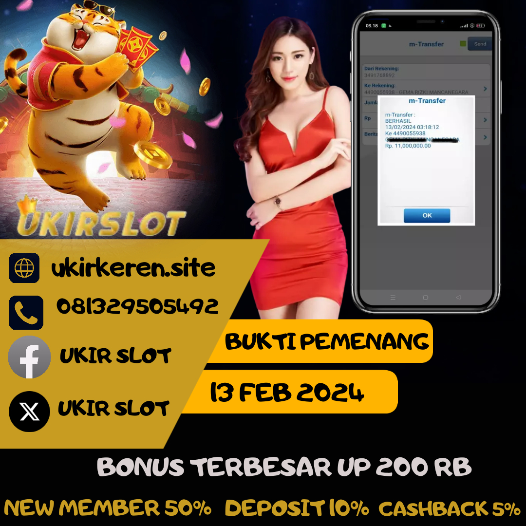 Bukti Kemenangan Slot Game Tanggal 13 Februari 2024