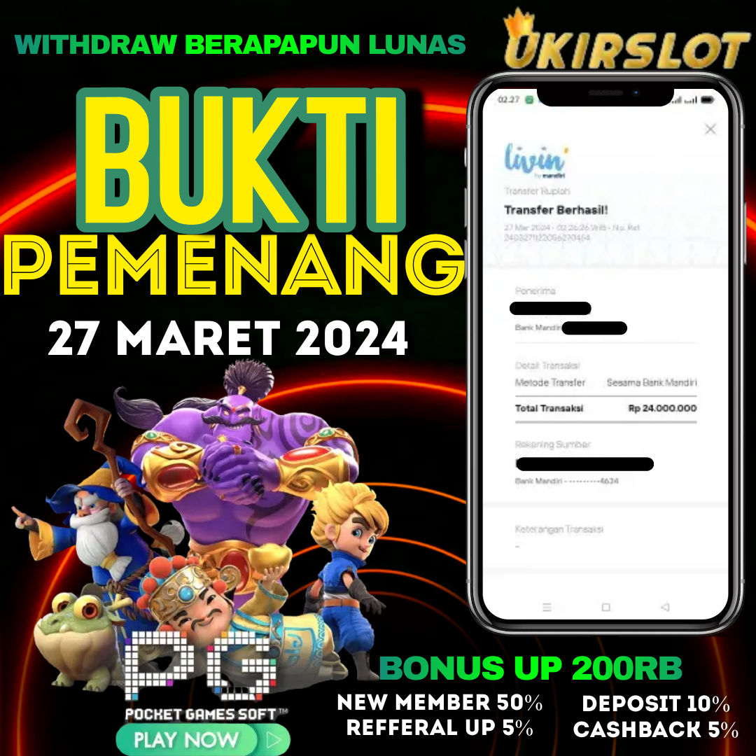 Bukti Kemenangan Slot Game Tanggal 27 Maret 2024