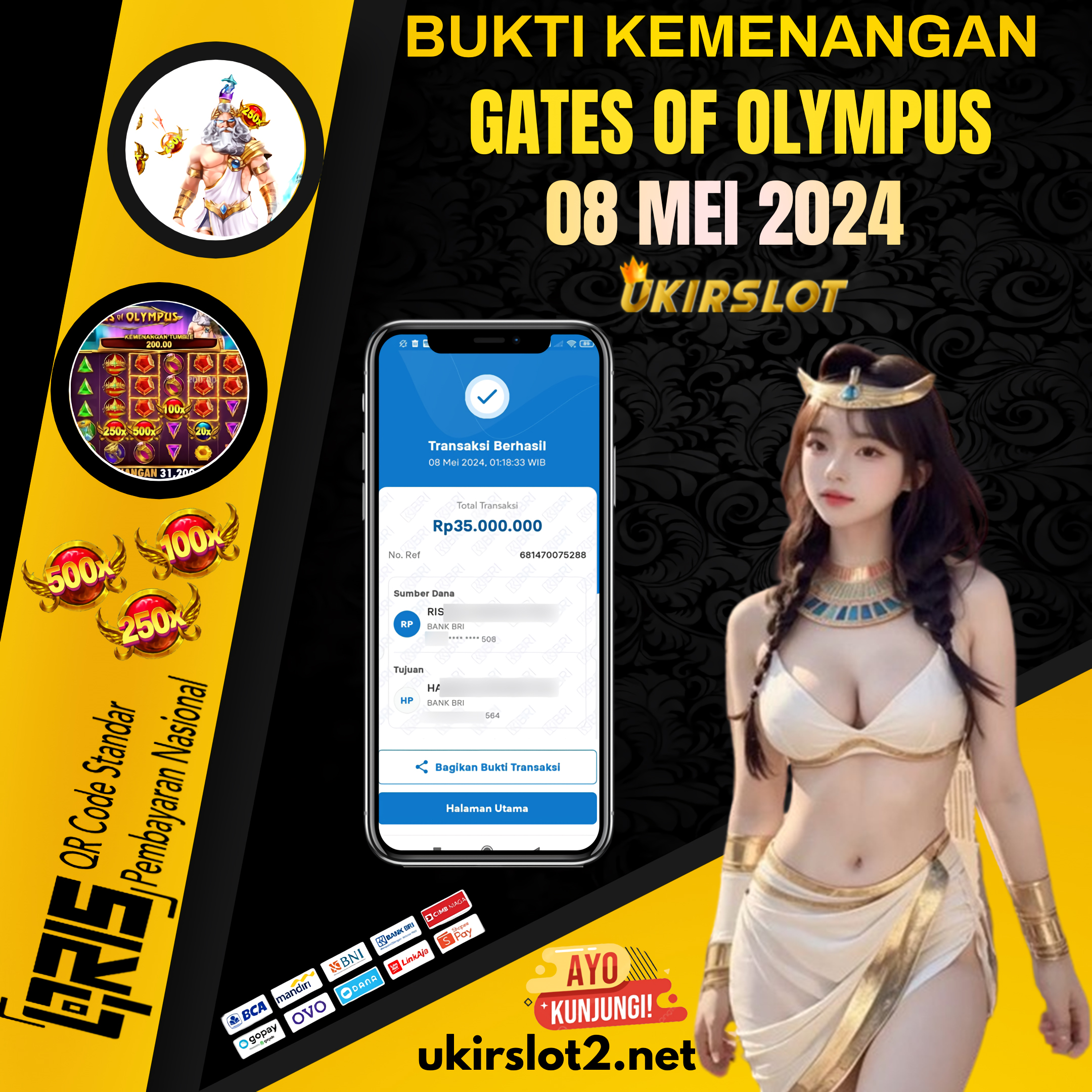 BUKTI KEMENANGAN SLOT GAMES TANGGAL 08 MEI 2024