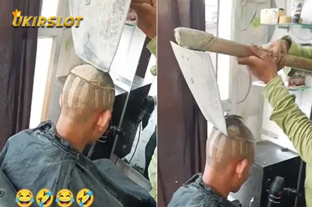 Viral Tukang Cukur Diduga Pakai Sekop saat Potong Rambut Pelanggan, Faktanya Kocak