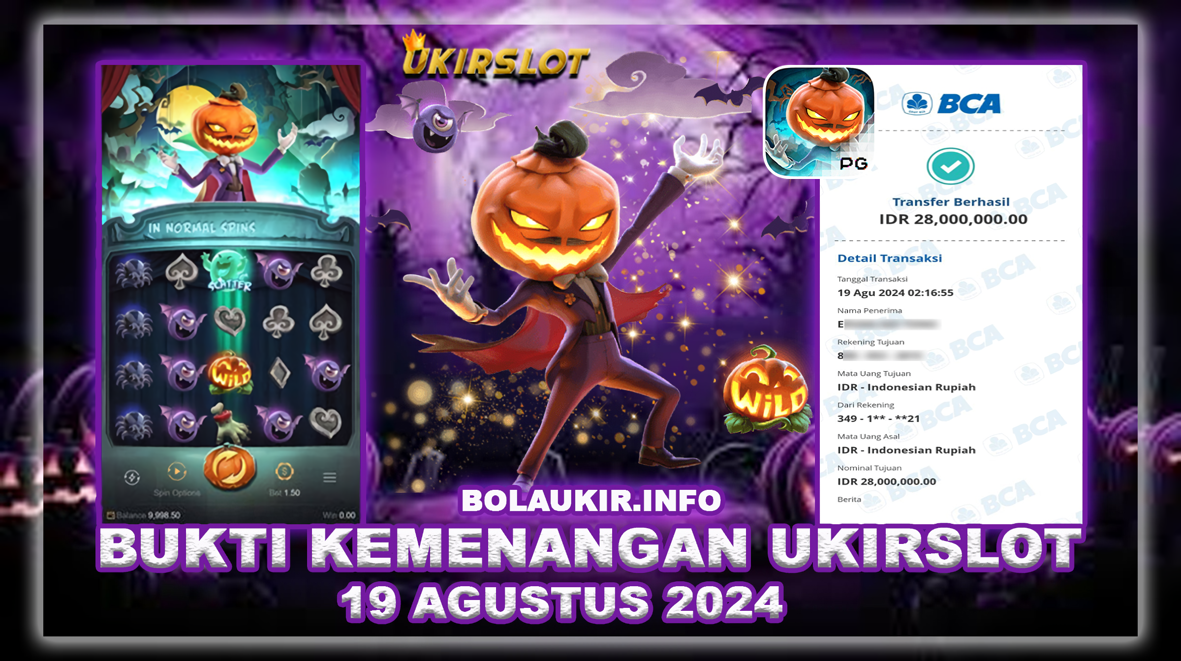 BUKTI KEMENANGAN TANGGAL 19 AGUSTUS 2024. UKIRSLOT ADALAH SITUS BETINGAN ONLINE SLOT TERLENGKAP DAN TERPERCAYA NOMOR 1 DI INDONESIA.