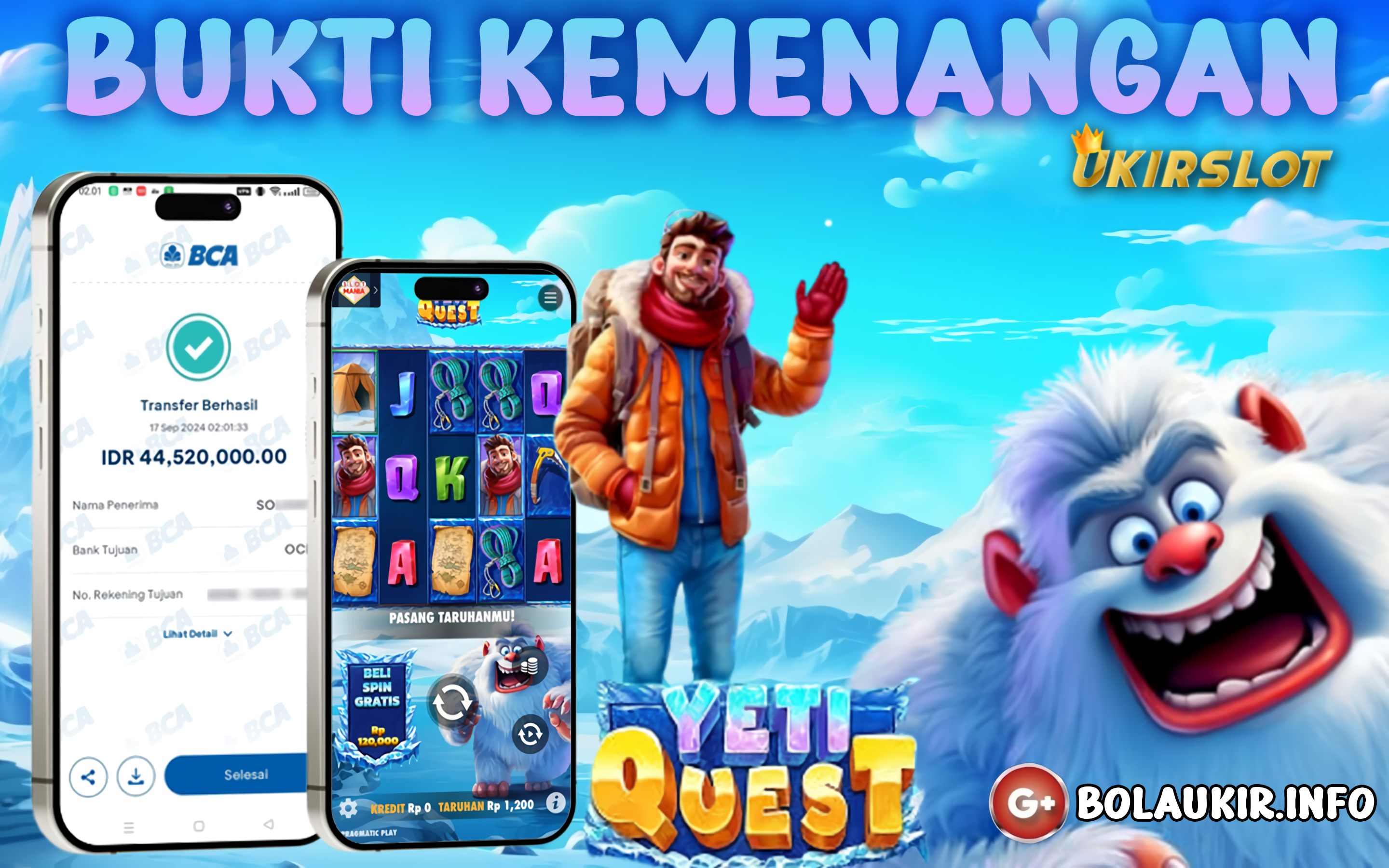 BUKTI KEMENANGAN TANGGAL 17 SEPTEMBER 2024. UKIRSLOT ADALAH SITUS BETINGAN ONLINE SLOT TERLENGKAP DAN TERPERCAYA NOMOR 1 DI INDONESIA.