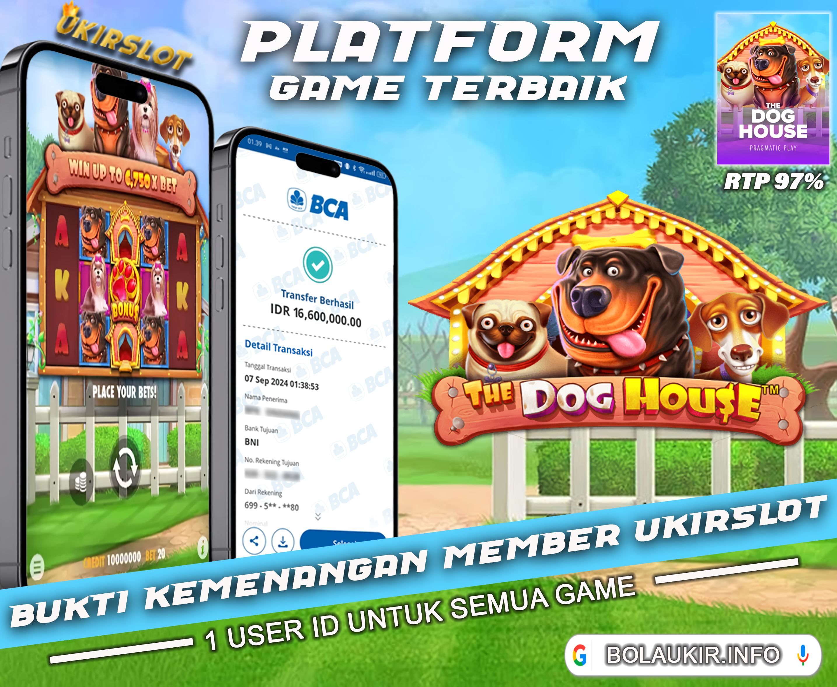 BUKTI KEMENANGAN TANGGAL 07 SEPTEMBER 2024. UKIRSLOT ADALAH SITUS BETINGAN ONLINE SLOT TERLENGKAP DAN TERPERCAYA NOMOR 1 DI INDONESIA.