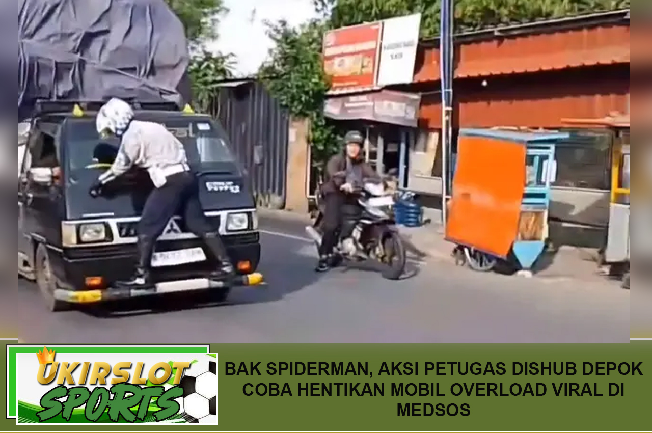 Bak Spiderman, Aksi Petugas Dishub Depok Coba Hentikan Mobil Overload Viral di Medsos