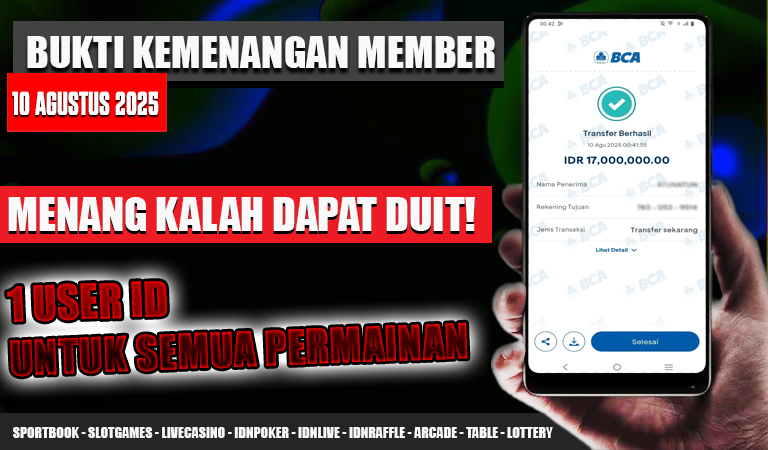 BUKTI KEMENANGAN MEMBER 10 AGUSTUS 2025